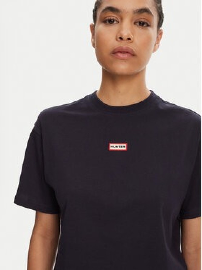 Hunter T-Shirt Leona HARW0070251 Granatowy Boxy Fit