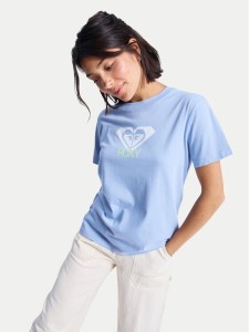 Roxy T-Shirt Ocean Road Art ERJZT06015 Błękitny Regular Fit