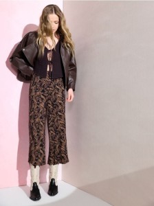 Wiskozowe spodnie culotte ze wzorem paisley - wielobarwny