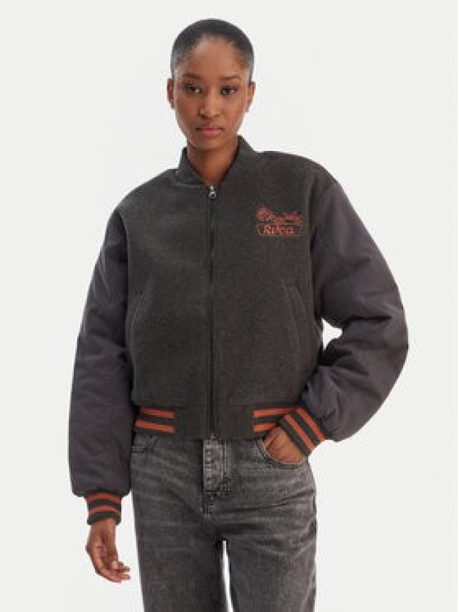 RVCA Kurtka bomber Ryan 23B163507 Szary Regular Fit