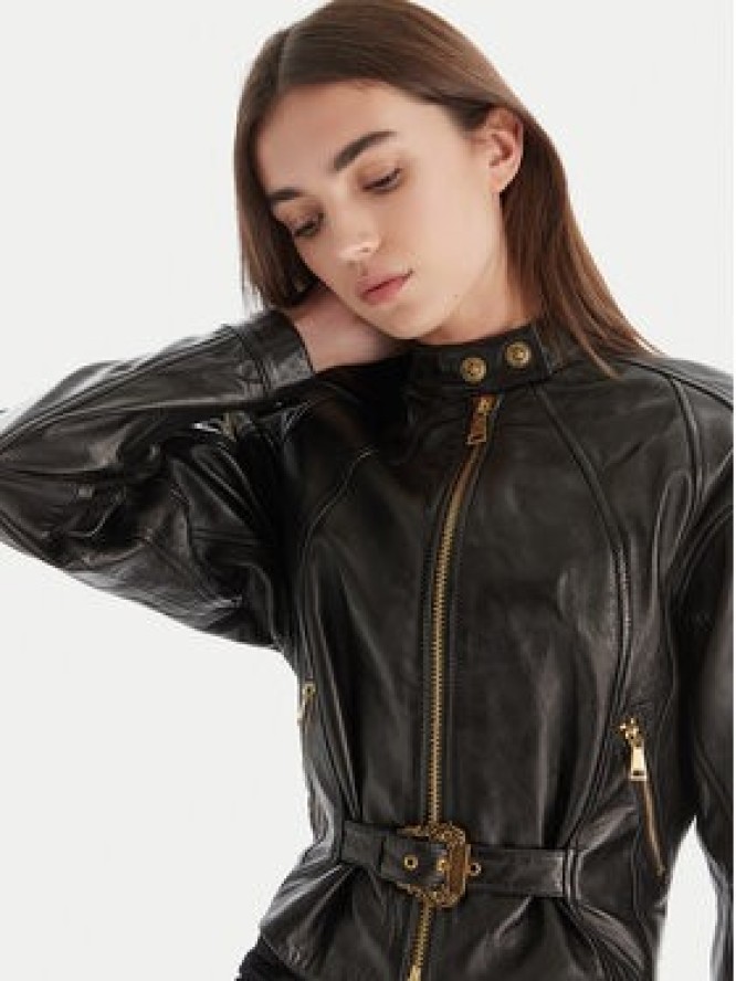 Versace Jeans Couture Kurtka skórzana 79HAVP03 CP021 Czarny Regular Fit