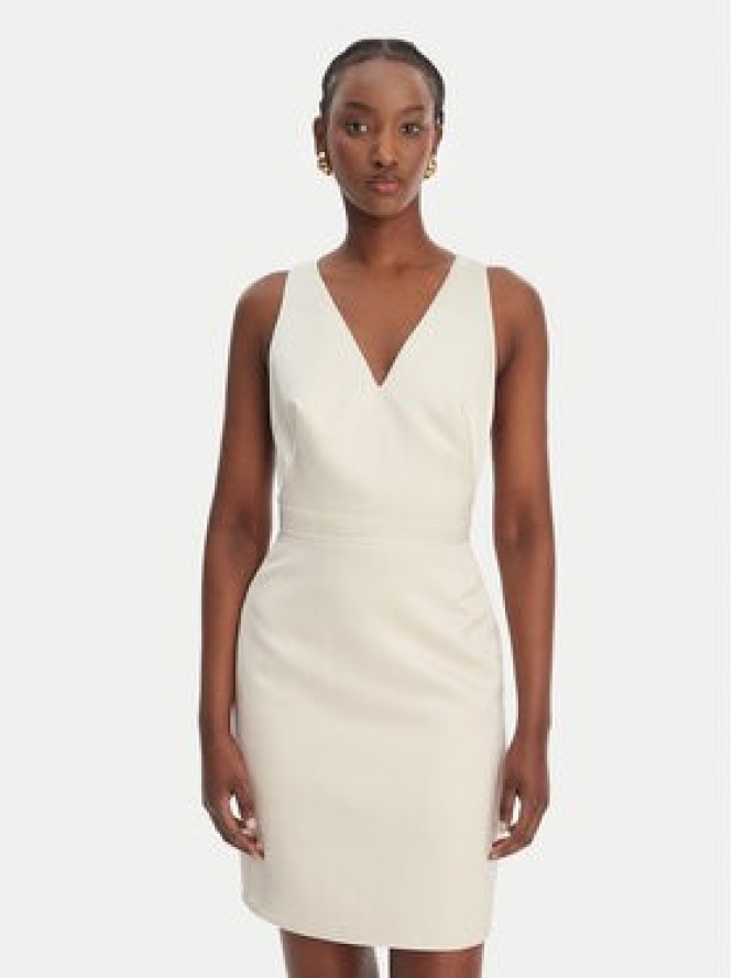 Elisabetta Franchi Sukienka koktajlowa TB-001-61E2-V550 Écru Regular Fit