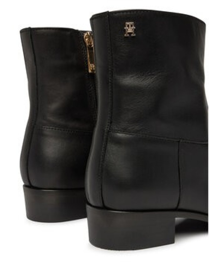 Tommy Hilfiger Botki Leather Ankle Boot W Zip FW0FW09921 Czarny
