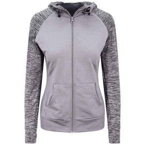 Damska Bluza Z Kapturem Z Kontrastowym Zamkiem Błyskawicznym
