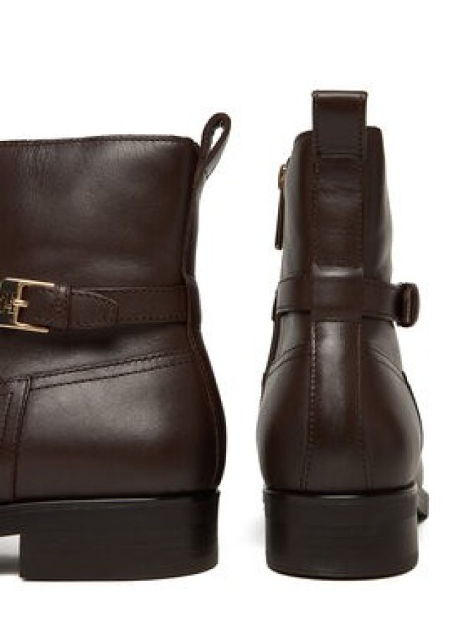 Tommy Hilfiger Botki Th Buckle Riding Leather Bootie FW0FW08781 Brązowy