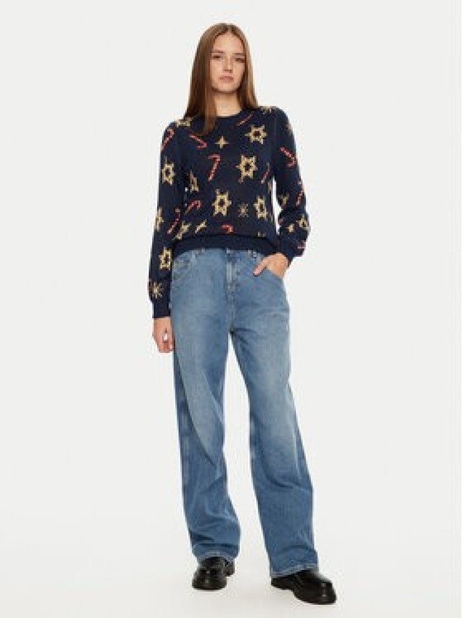 Pieces Sweter Sugar 17152789 Granatowy Regular Fit