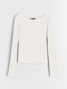 Bluzka z długimi rękawami - kremowy
