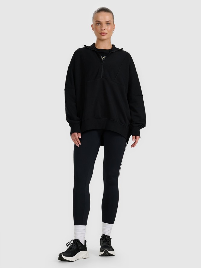 4F Bluza dresowa nierozpinana bez kaptura damska - czarna M