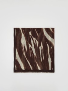 Wzorzysty szal - ciemnobrązowy