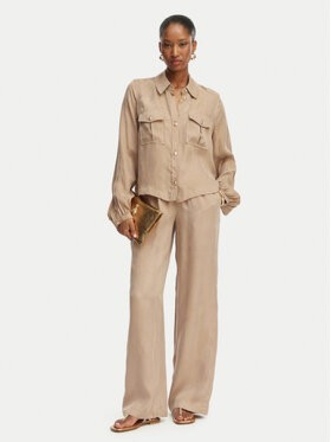 Guess Spodnie materiałowe W6GB07 W1781 Beżowy Regular Fit