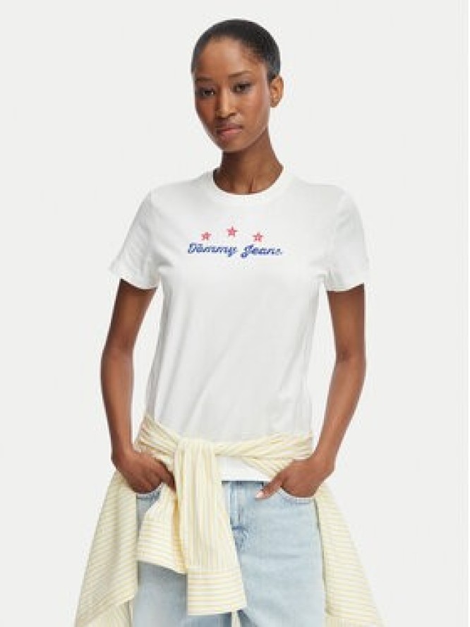 Tommy Jeans T-Shirt DW0DW23481 Biały Regular Fit