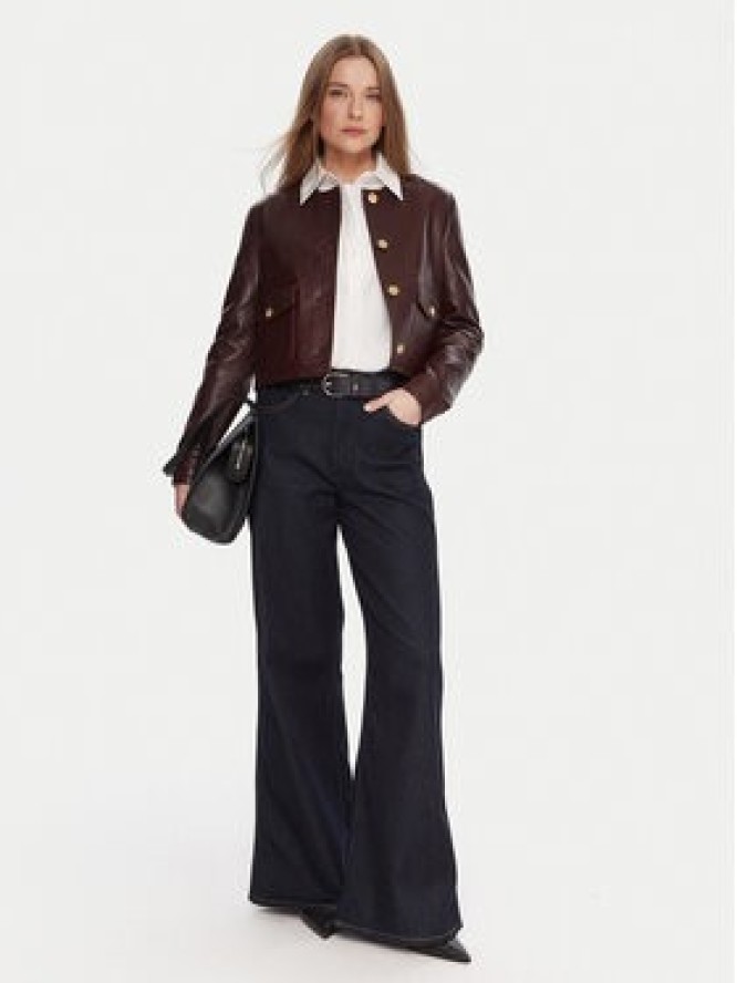 Tommy Hilfiger Kurtka skórzana WW0WW46861 Bordowy Regular Fit