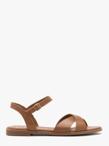 Jasnobrązowe sandały damskie płaskie