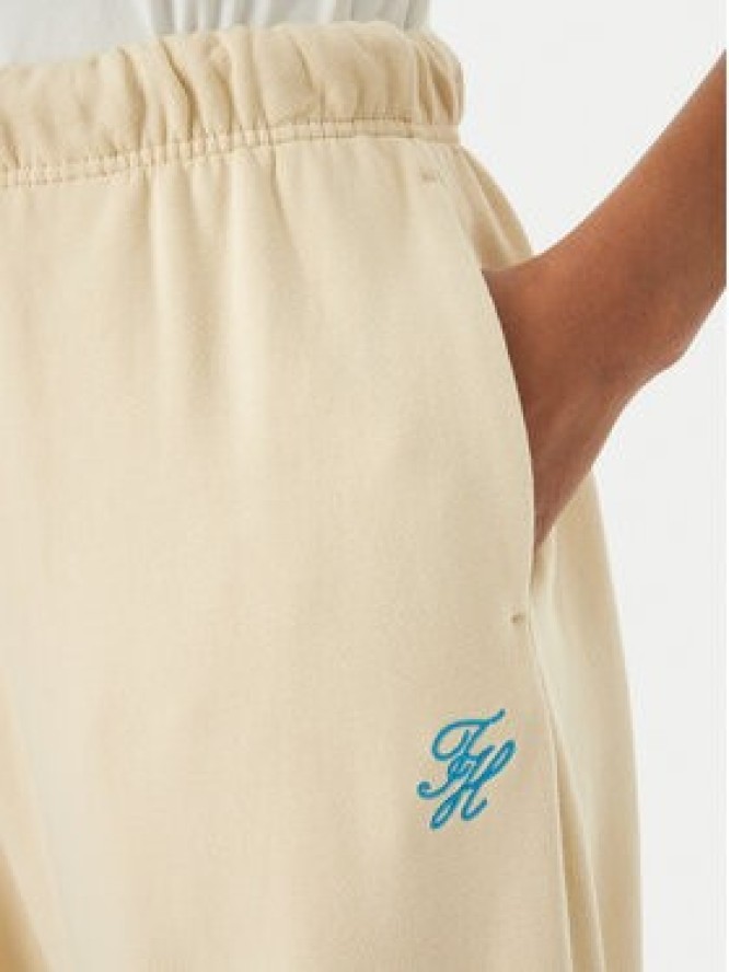 Tommy Hilfiger Spodnie dresowe Logo Embroidery WW0WW49706 Beżowy jasny Regular Fit
