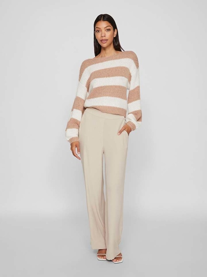 Vila Sweter w kolorze jasnobrązowo-białym rozmiar: M