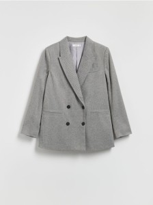 Dwurzędowa marynarka w jodełkę - ciemnoszary