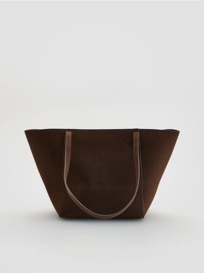 Torebka shopper - ciemnobrązowy