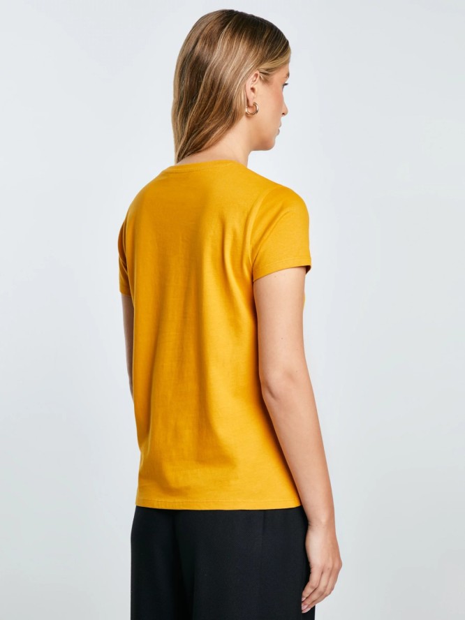 Koszulka damska bawełniana z logo BIG STAR żółta Ramila 201