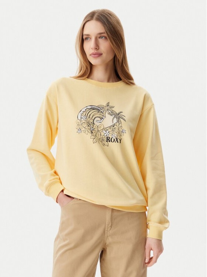 Roxy Bluza ERJFT04963 Żółty Regular Fit
