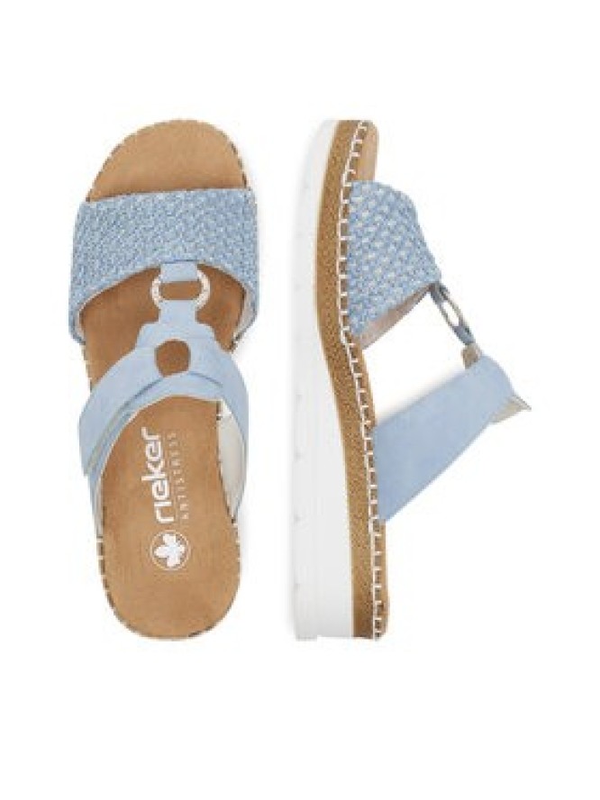 Rieker Klapki V1243-10 Niebieski