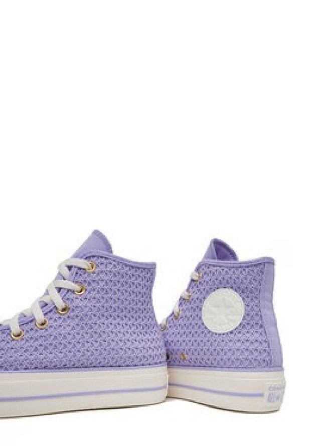 Converse Trampki Chuck Taylor All Star Lift Platform Knit Kadın Mor A13644C Fioletowy