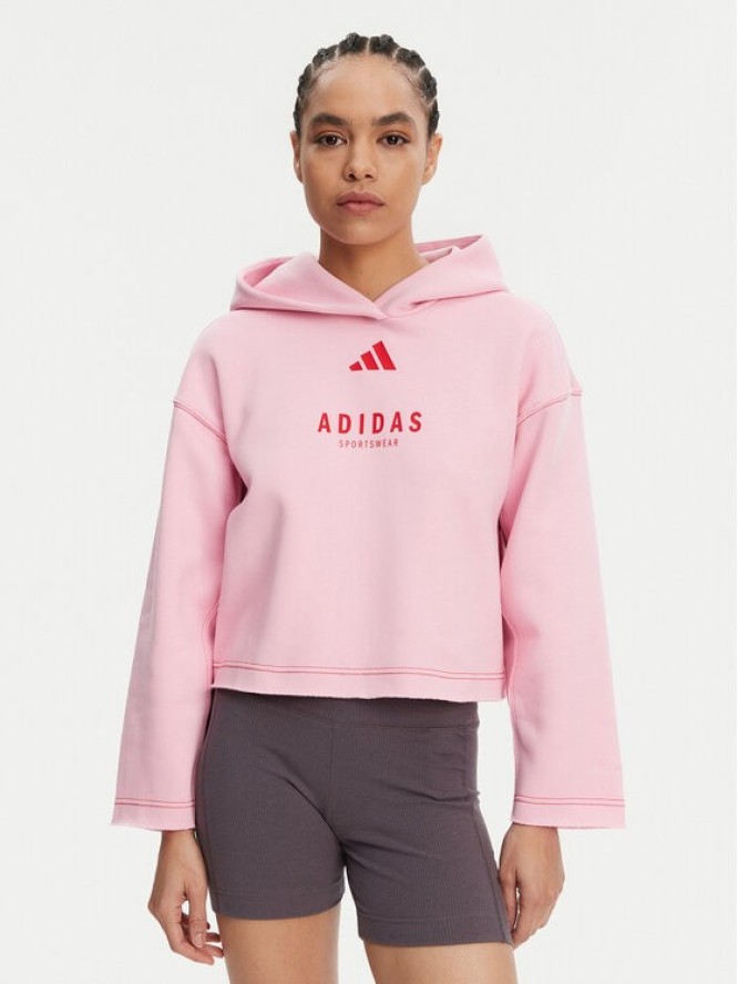 adidas Bluza ALL SZN Graphic JJ4519 Różowy Loose Fit