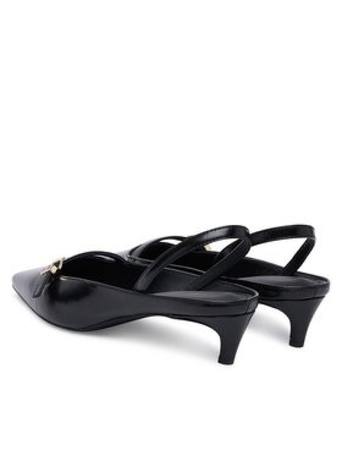 Tommy Hilfiger Czółenka Th Buckle Kitten Slingback Pump FW0FW09384 Czarny