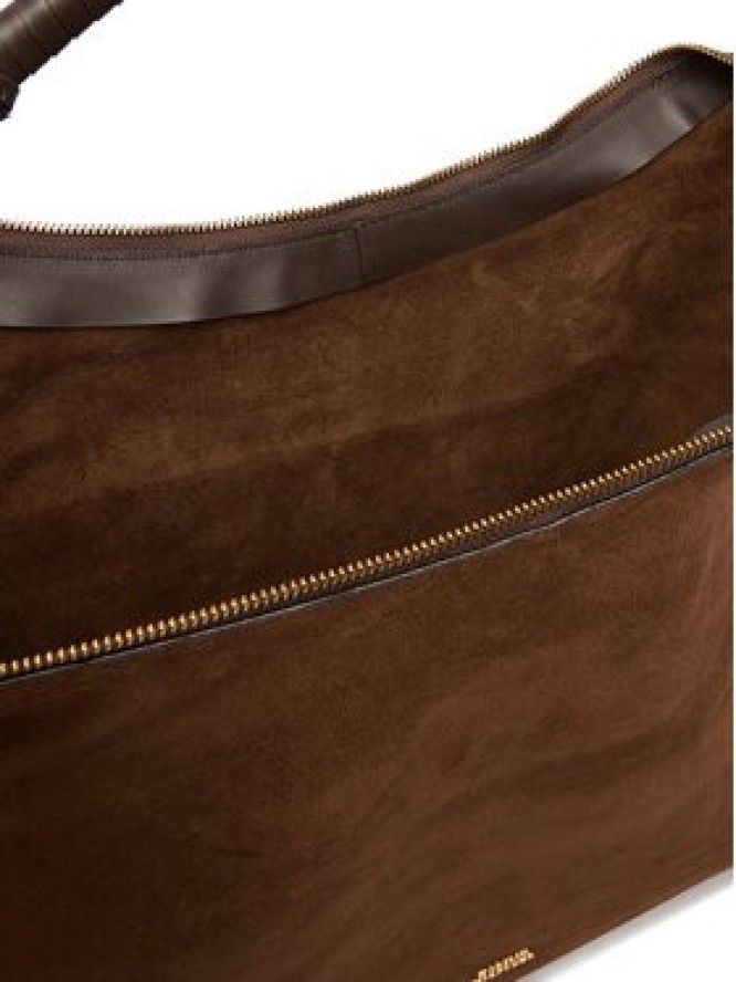 Tommy Hilfiger Torebka Th Statement Leather Hobo Suede AW0AW18403 Brązowy