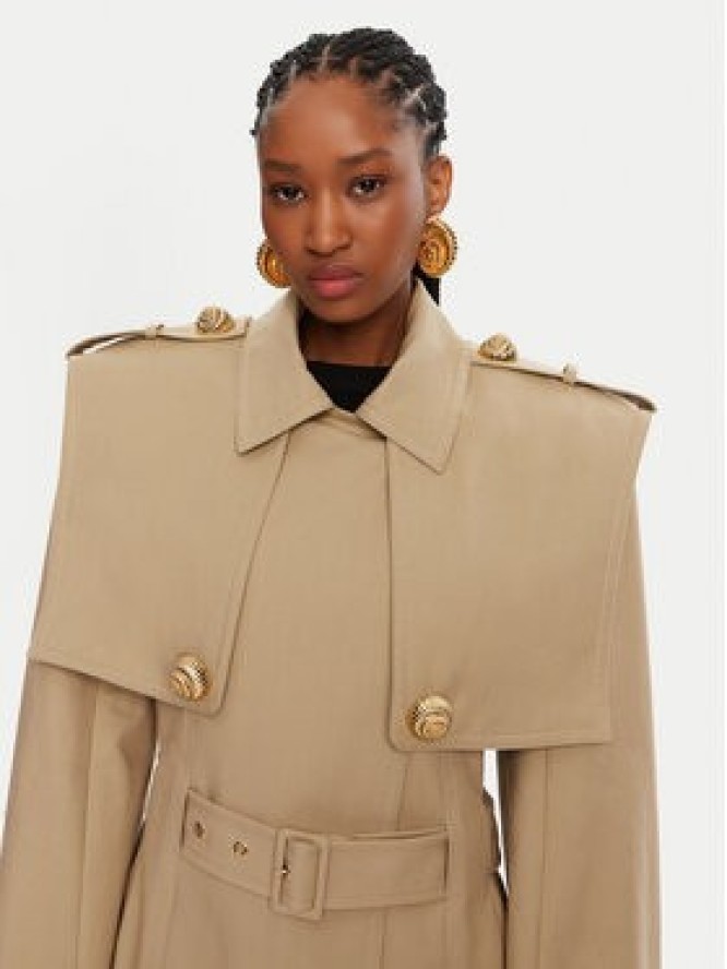 Balmain Trencz DF0TL155CF48 Beżowy Regular Fit