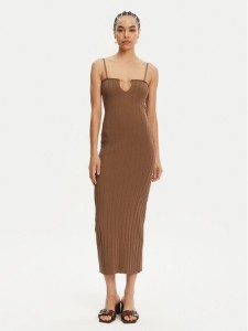 JACQUEMUS Sukienka dzianinowa 24E241KN358-2355 Brązowy Regular Fit