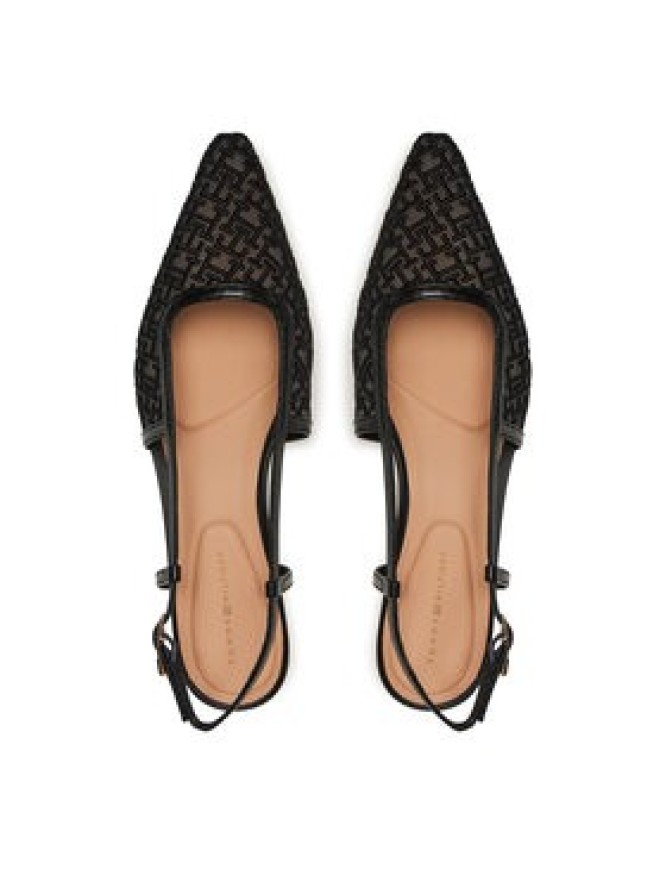 Tommy Hilfiger Czółenka Mono Squared Toe Kitten Slingb FW0FW08746 Czarny
