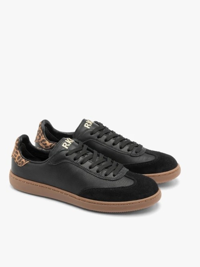 Czarne sneakersy z łączonych skór