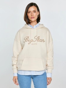 Bluza damska z kapturem kremowa Raisa 103