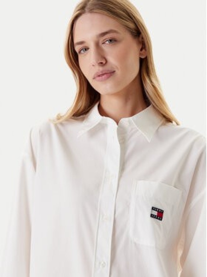 Tommy Jeans Sukienka koszulowa DW0DW21122 Biały Relaxed Fit