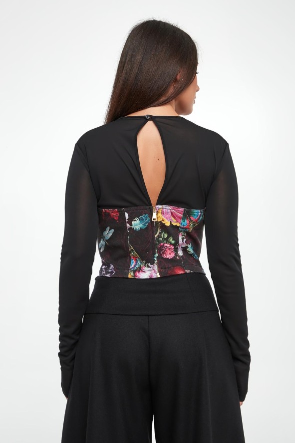 Bluzka damska z siatką VERSACE JEANS COUTURE