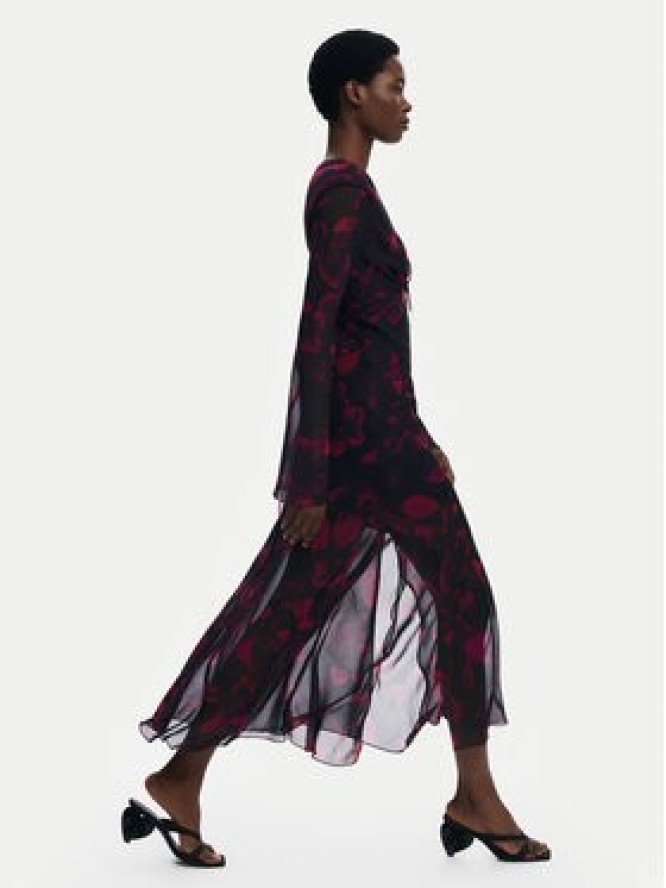 Desigual Sukienka koktajlowa Ratan 25WWVW24 Bordowy Regular Fit