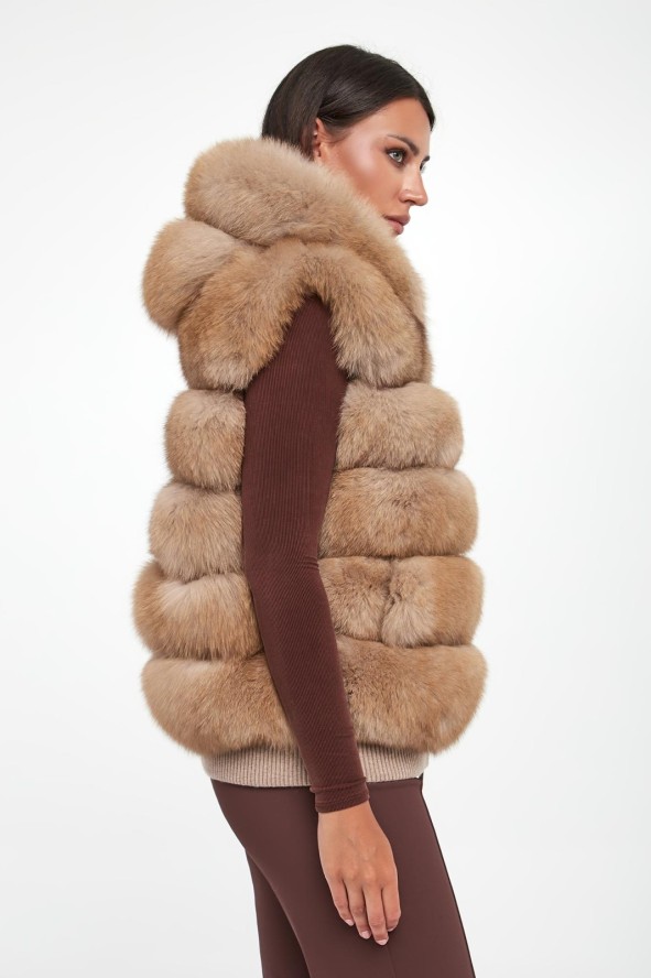 Kamizelka damska futrzana z lisa dwustronna SUPREMA