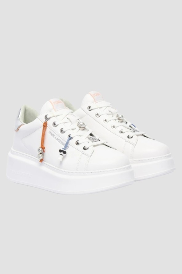 KARL LAGERFELD Białe damskie sneakersy ANAKAPRI TASSEL CHARMS, Rozmiar 37