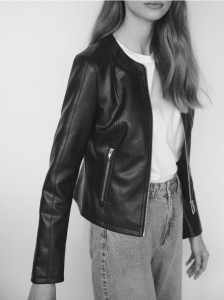 Ramoneska z imitacji skóry - czarny