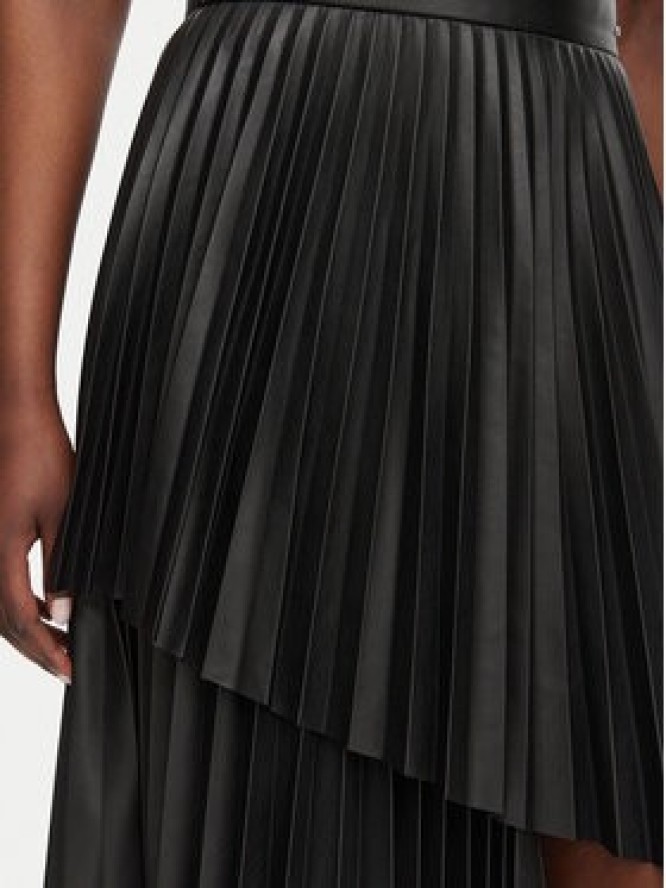KARL LAGERFELD Spódnica z imitacji skóry B3W12008 Czarny A-Line Fit