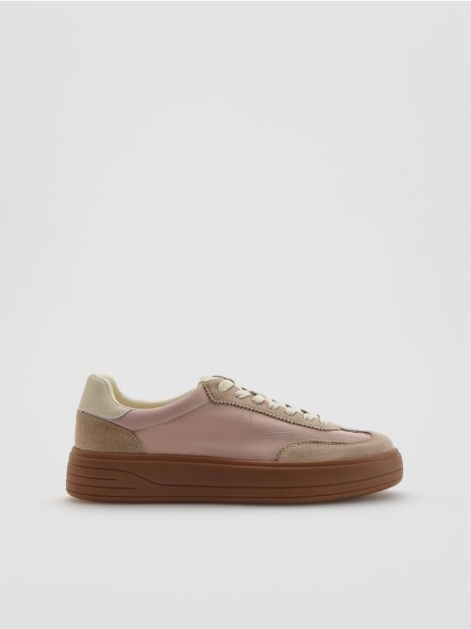 Sneakersy z łączonych materiałów - wielobarwny