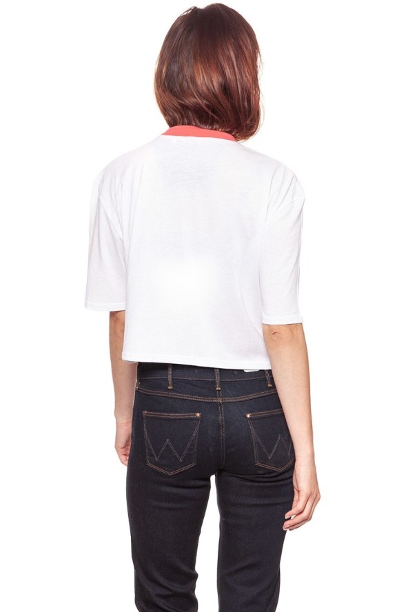 WRANGLER T SHIRT DAMSKI T-SHIRTS CROP 80´S TEE WH W7013EV12 112130880