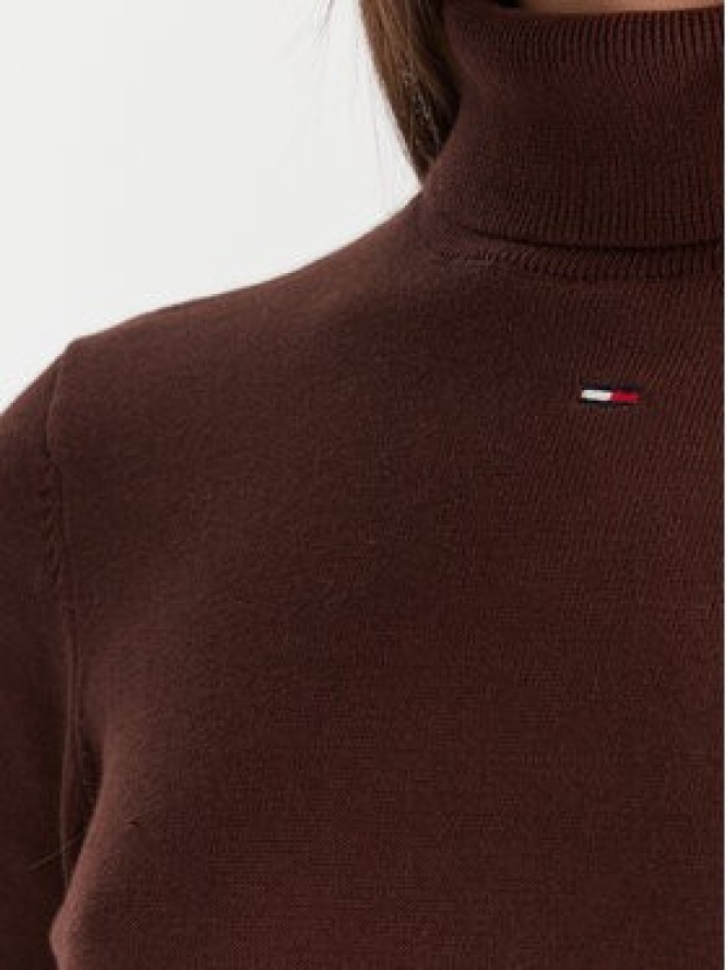 Tommy Jeans Sukienka dzianinowa Ess DW0DW21958 Brązowy Slim Fit