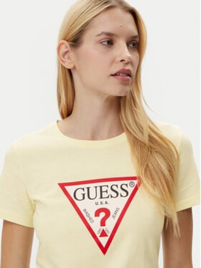 Guess T-Shirt W1YI1B I3Z14 Żółty Regular Fit