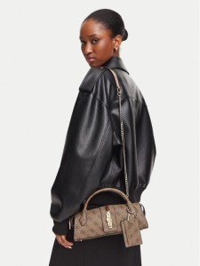 Guess Torebka Yvonne Logo Mini HWSG23 78760 Brązowy jasny