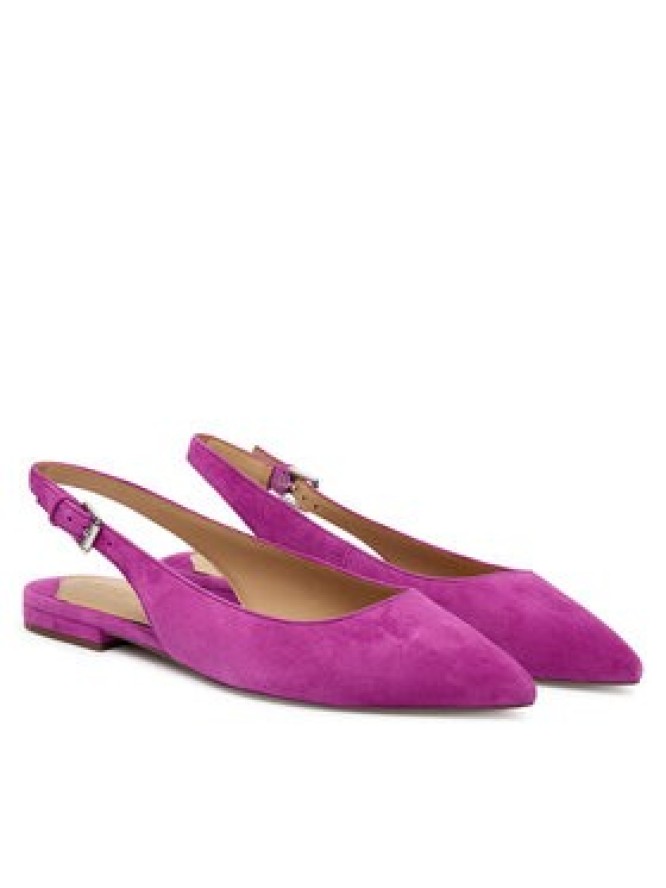 LAUREN RALPH LAUREN Baleriny Severn Calfskin 802967746007 Fioletowy