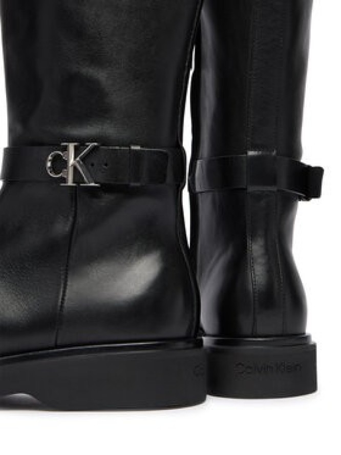 Calvin Klein Kozaki Knee Boot W/ Metal Logo HW0HW02665 Czarny