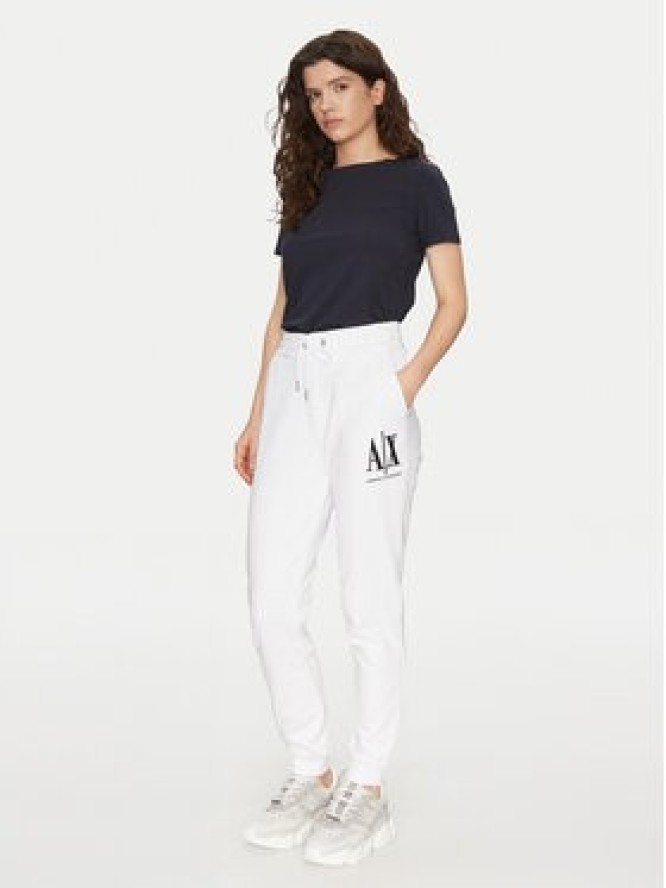 Armani Exchange Spodnie dresowe 8NYPCX YJ68Z 1000 Biały Regular Fit
