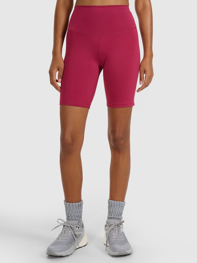 4F Legginsy kolarki treningowe damskie - czerwone S