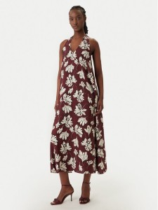 Vero Moda Sukienka letnia Jennifer 10341973 Bordowy Regular Fit